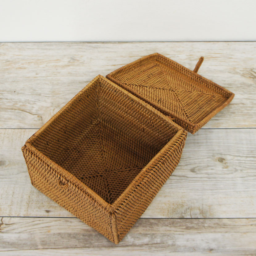 楽天市場】【送料無料！】バリ島アタ アタ蓋つきボックス 15*15cm