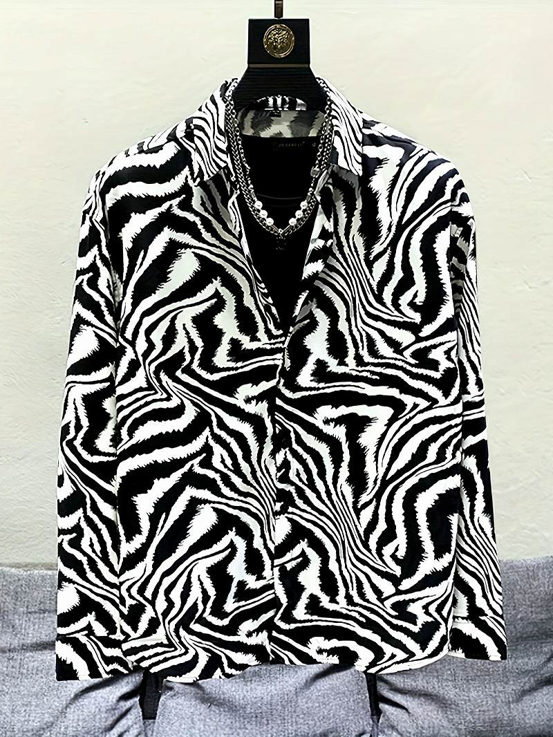 楽天市場】白黒 ゼブラ柄 長袖シャツ ドレスシャツ Yシャツ 227 柄