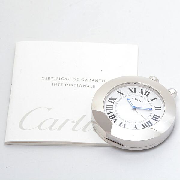 楽天市場】カルティエ 置時計 トラベルクロック ホワイト・白 アラーム