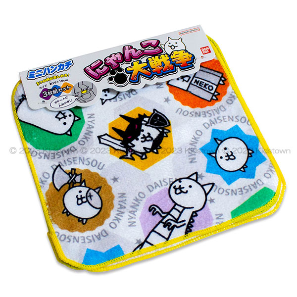 楽天市場】にゃんこ大戦争 ミニタオル3枚組 約16×16cm ポリエステル60