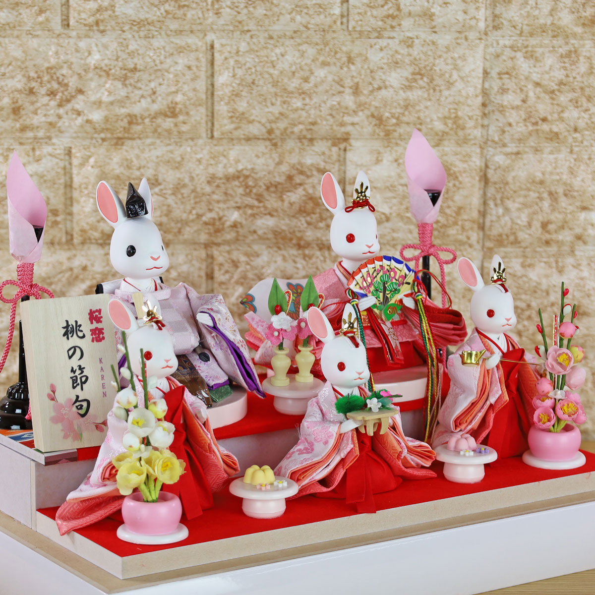 楽天市場】雛人形 コンパクト おしゃれ うさぎのお雛様 日本製(桜恋