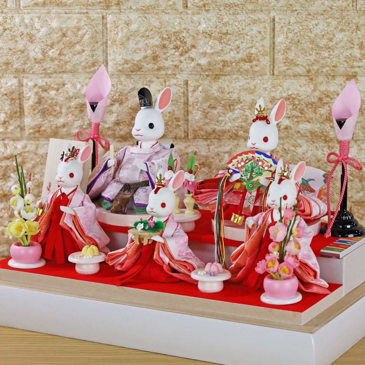 楽天市場】雛人形 コンパクト おしゃれ うさぎのお雛様 日本製(桜恋