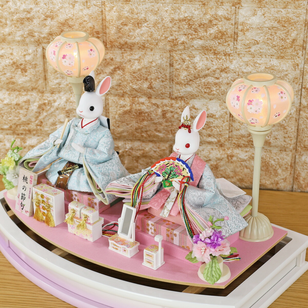 楽天市場】雛人形 コンパクト おしゃれ うさぎのお雛様 日本製(桜恋