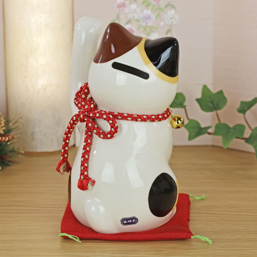楽天市場】猫 置物 開運 縁起物 薬師窯(彩絵 金運 来福 三毛猫 招き猫