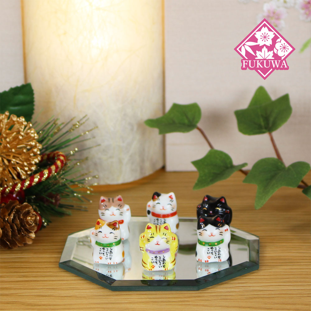 楽天市場】猫 置物 開運 縁起物 宮崎工房【ミニミニ招き猫 にゃんこ大