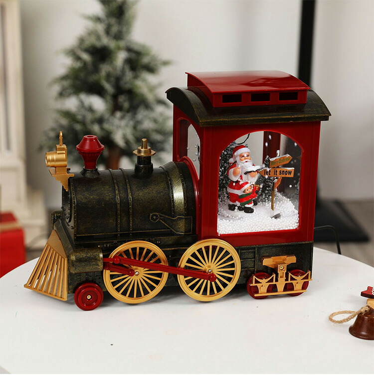 楽天市場】限定品 クリスマス オルゴール 置物 SL 機関車 スノーイング
