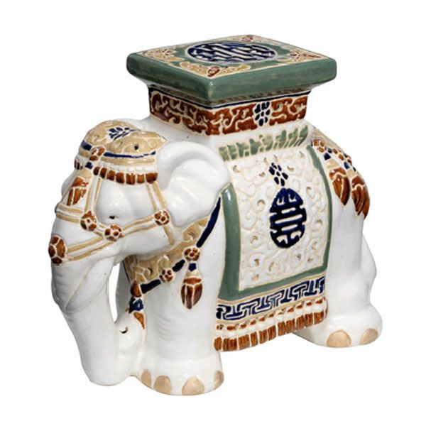 楽天市場】象の置物◇送料無料◇陶製象トン花台（陶器・ベランダ