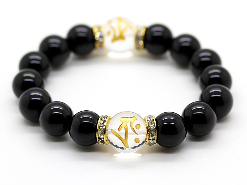 楽天市場】丑虎生まれ 金彫り守護梵字 水晶 14mm 天然石 オニキス