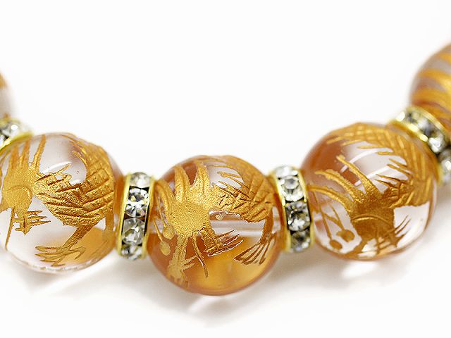 楽天市場】金彫り五本爪皇帝龍 水晶 16mm ゴールドロンデル 数珠