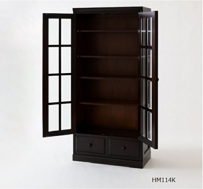 楽天市場】北海道民芸家具 本棚 扉付き HM115K 書棚 10年保証【開梱