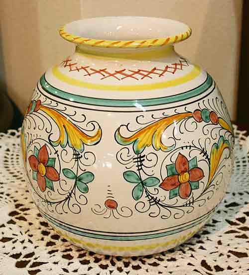 楽天市場】イタリア製 輸入雑貨 花瓶 マヨルカ焼き デルータ Deruta