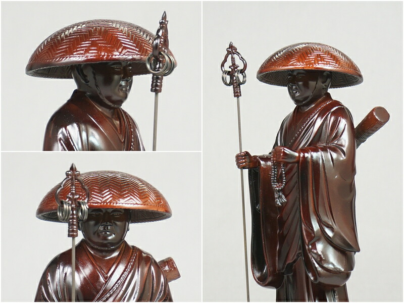 楽天市場】［仏像］ 弘法大師（空海） 24．0cm 茶色 合金製 : Lives