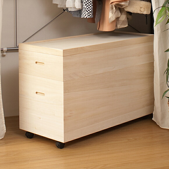 楽天市場】桐 衣装箱 高さ61 キャスター スノコ付 完成品 大川家具