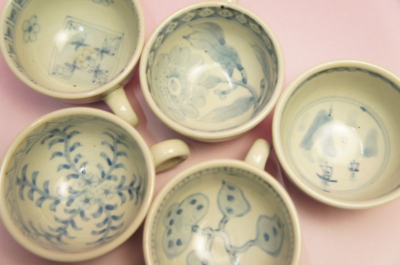 楽天市場】五代 佐藤走波 染錦絵変わり コーヒー碗皿揃 : 食器のみつはた