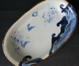 楽天市場】伊万里焼 染付うさぎ カレー皿 : 有田焼や心器