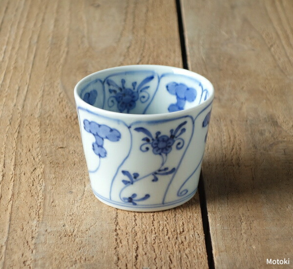 楽天市場】有田焼 染付内外捻なずな 蕎麦猪口 (そばちょこ) : 有田焼や心器