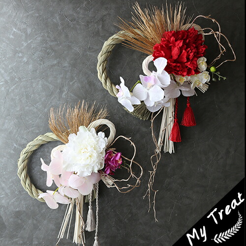 楽天市場】華唯【アートフラワー】 しめ縄リース 正月リース アート