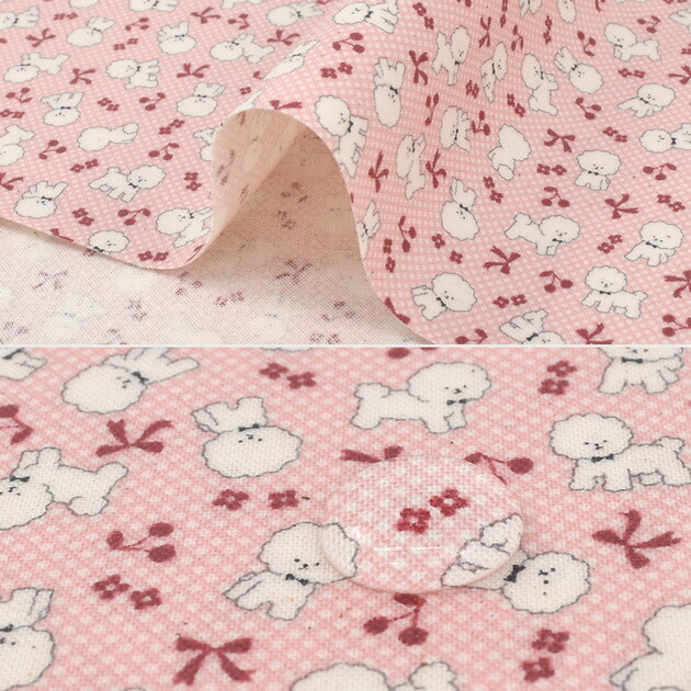 楽天市場】つや消し ラミネート 生地 ビションフリーゼ × リボン