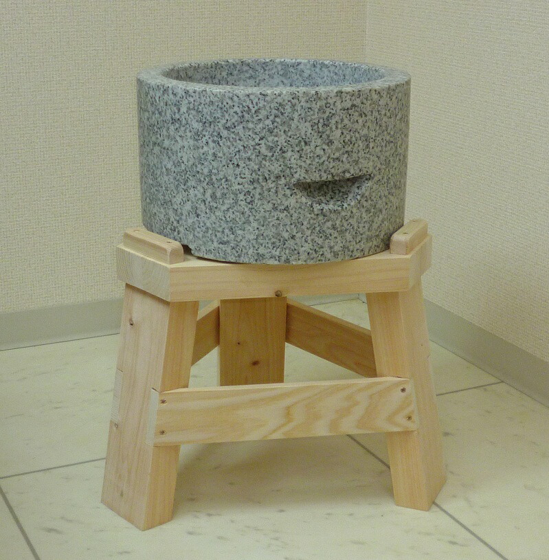 楽天市場】国産ひのき製 木台 石臼 1升用 ナガノ産業 みかげ石もち臼1