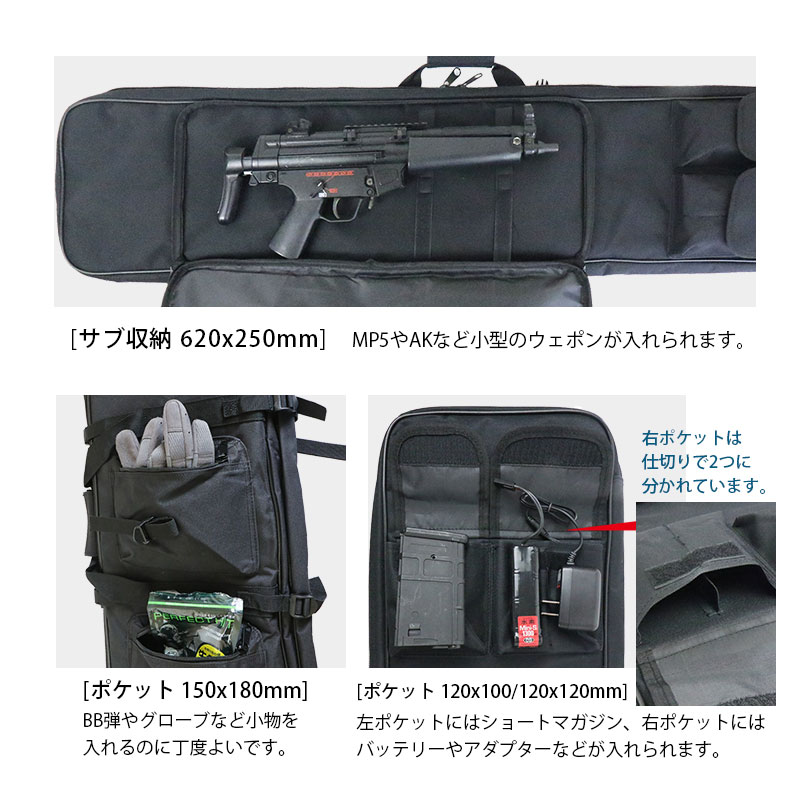 楽天市場】SHENKEL 【カラビナ5個付き】6ポケット ダブル ガンケース