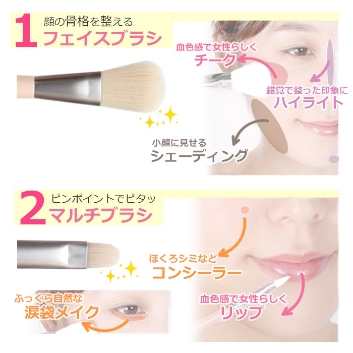 楽天市場】メイクブラシ メイクブラシセット ミニ 持ち運び チーク