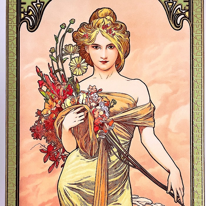 楽天市場】アルフォンス・ミュシャ 四季 1900年版 春夏秋冬