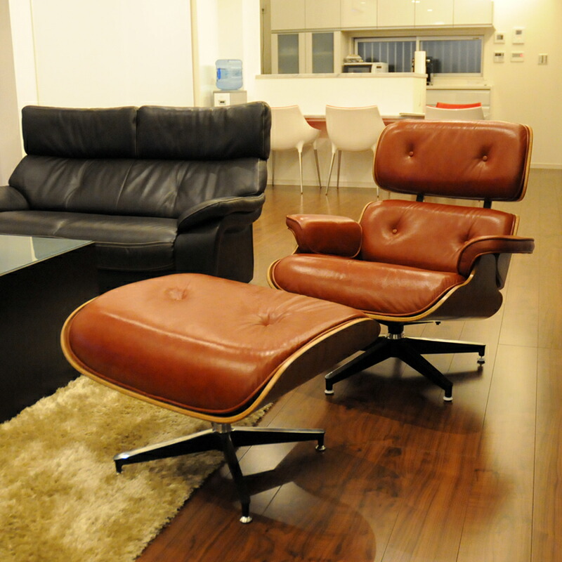 楽天市場】イームズラウンジチェア オットマンセット 総本革仕様 色