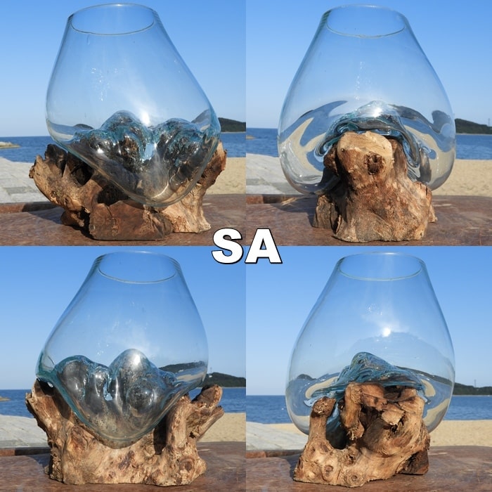 楽天市場】選べる 流木ガラスオブジェ S20 花瓶 アクアリウム