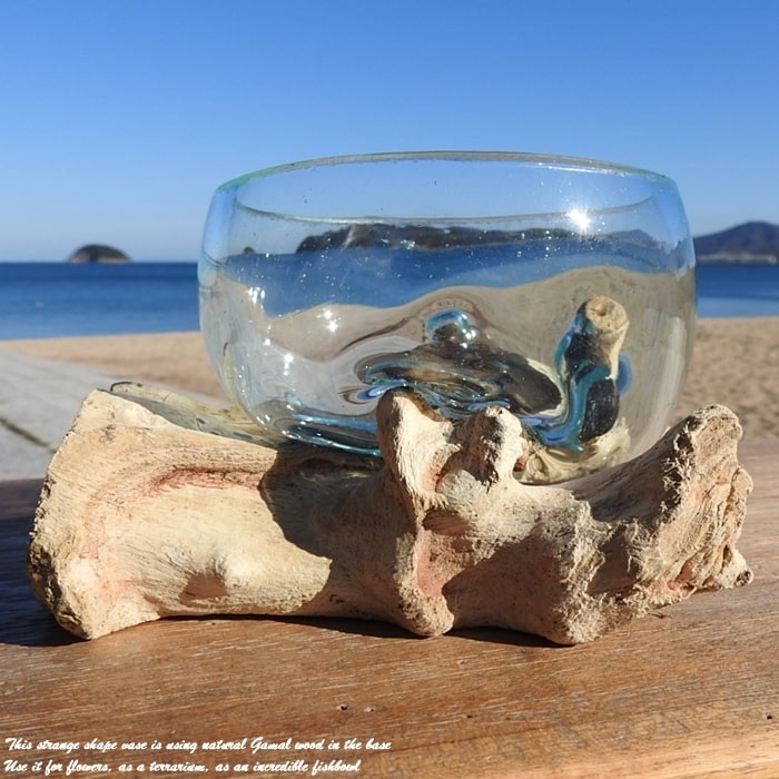 楽天市場】選べる 流木ガラスオブジェ B10 花皿 アクアリウム