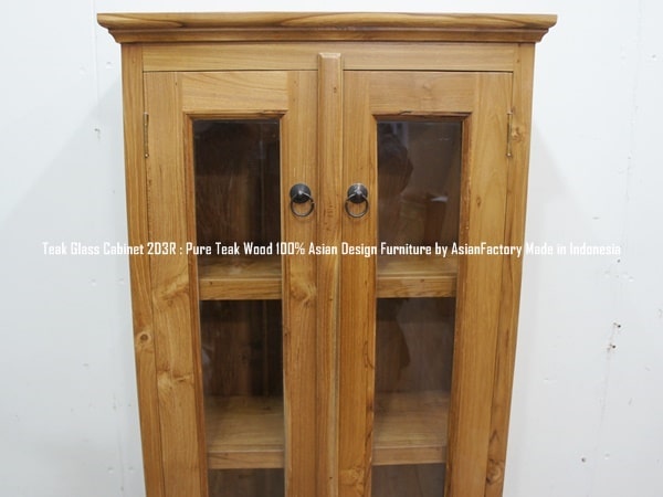 楽天市場】オールドチーク無垢材 ガラスキャビネット2D3R NA