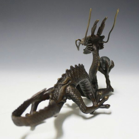 楽天市場】風水龍 銅器 水晶玉持ち銅龍 置物 五本指の龍 願い龍 グッズ