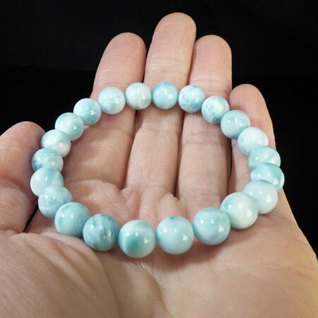 楽天市場】ラリマー ブレスレット ドミニカ共和国産 9mm玉 天然石