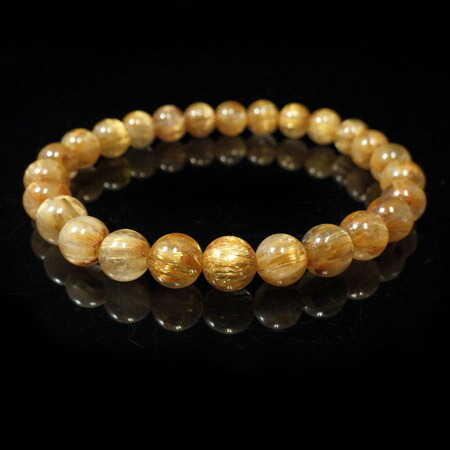 楽天市場】ルチルクォーツ ブレスレット 7mm玉×26個 内周16cm 天然石