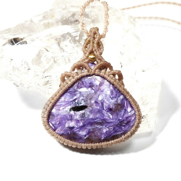 楽天市場】チャロアイト マクラメペンダント 天然石ペンダント