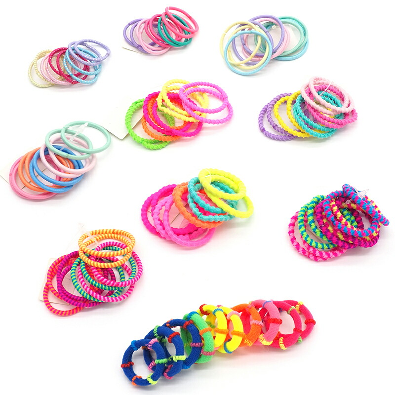 楽天市場】【100本セット】 ヘアゴム カラフル 小さめ キャンディー