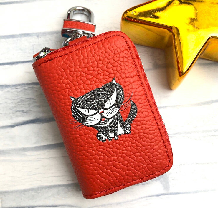 楽天市場】名入れも可能♪ ブラックキャット スマートキーケース 本革