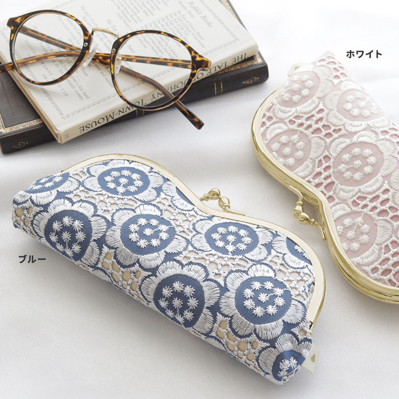 楽天市場】【在庫商品】山型がま口メガネケース【ポリッシュレース】[M