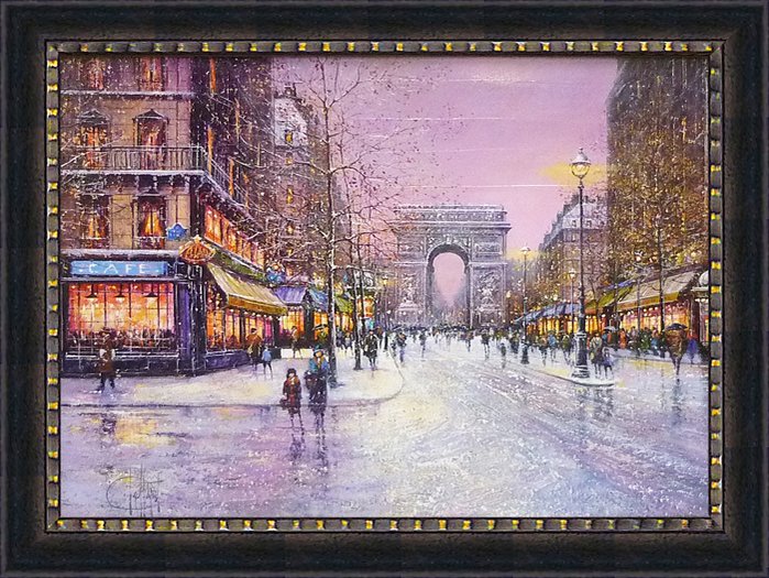 楽天市場】絵画 ギィ デサップ 冬の凱旋門/インテリア 額入り 額装込