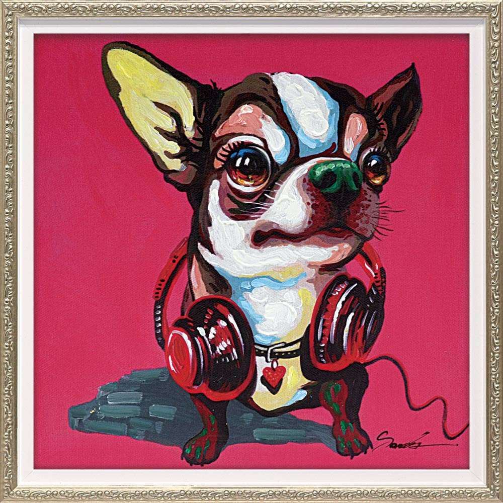 楽天市場】絵画 オイル ペイント アート マゼンタ チワワ（Sサイズ