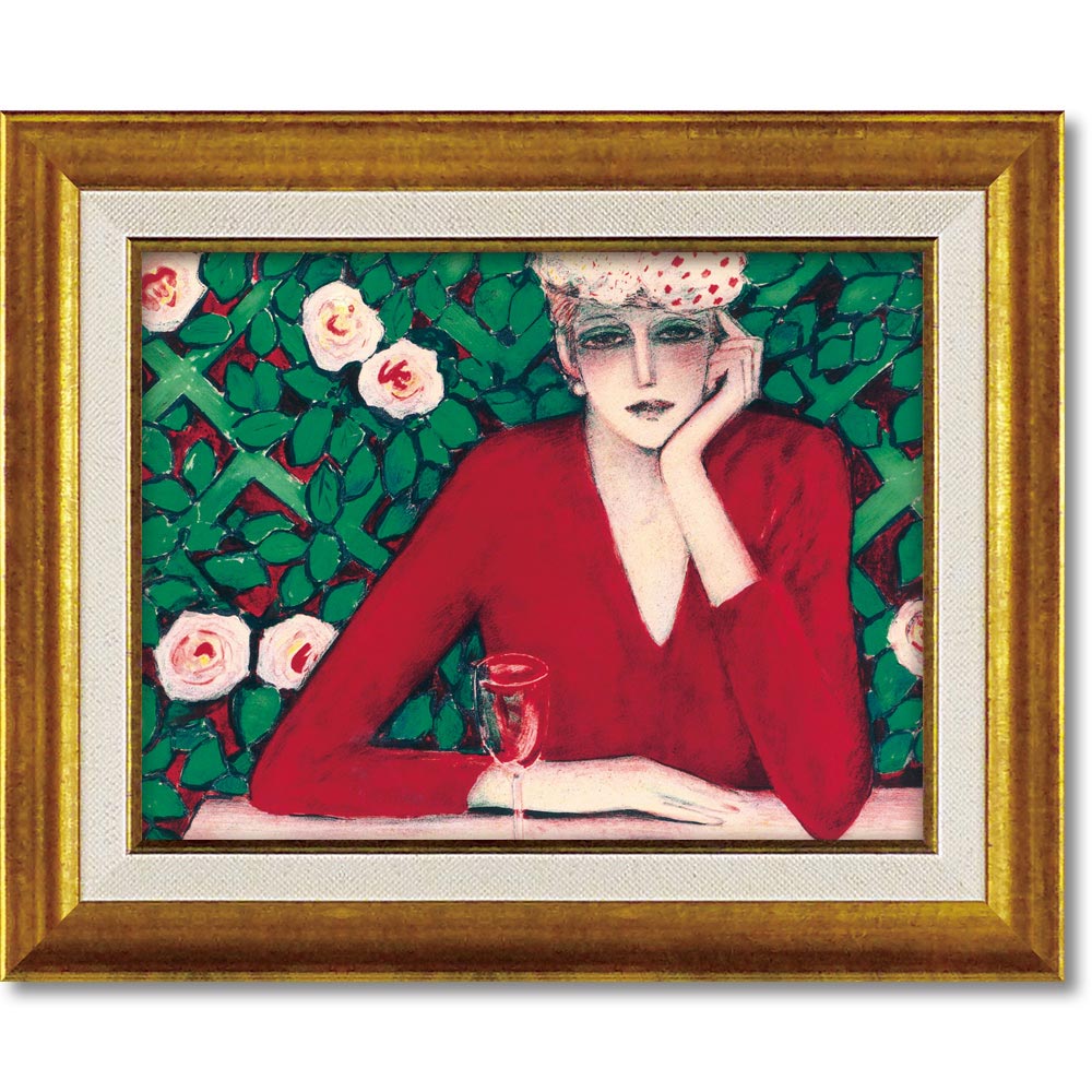 楽天市場】絵画 カシニョール「ワイングラス」 額入り 女性画 人物画