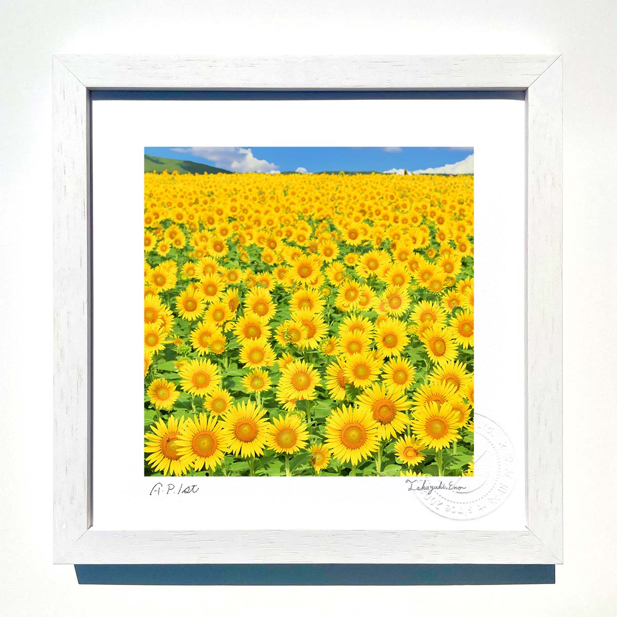 楽天市場】版画 絵画 ひまわり畑 インテリア 額入り 額装込 風景画