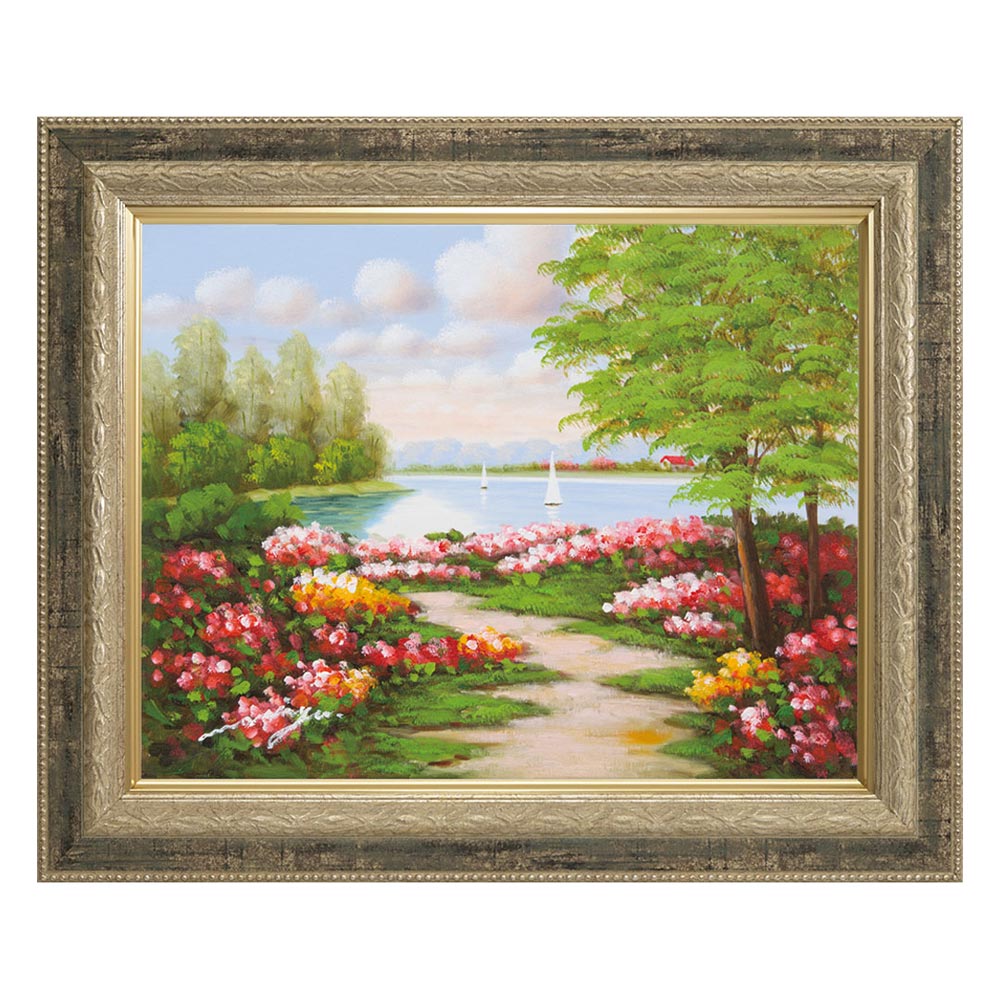 楽天市場】手描き油絵 ﾓﾘﾝｶﾞ 花畑に彩られて2 F10 画家本人手描き絵画