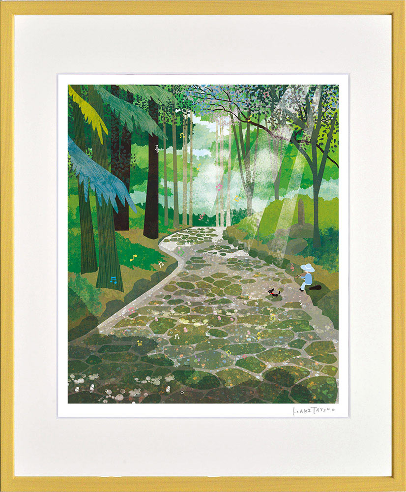 油絵 菅家令子 絵画インテリア 額付(青緑＋金色の枠)uF6-112102花ゆり