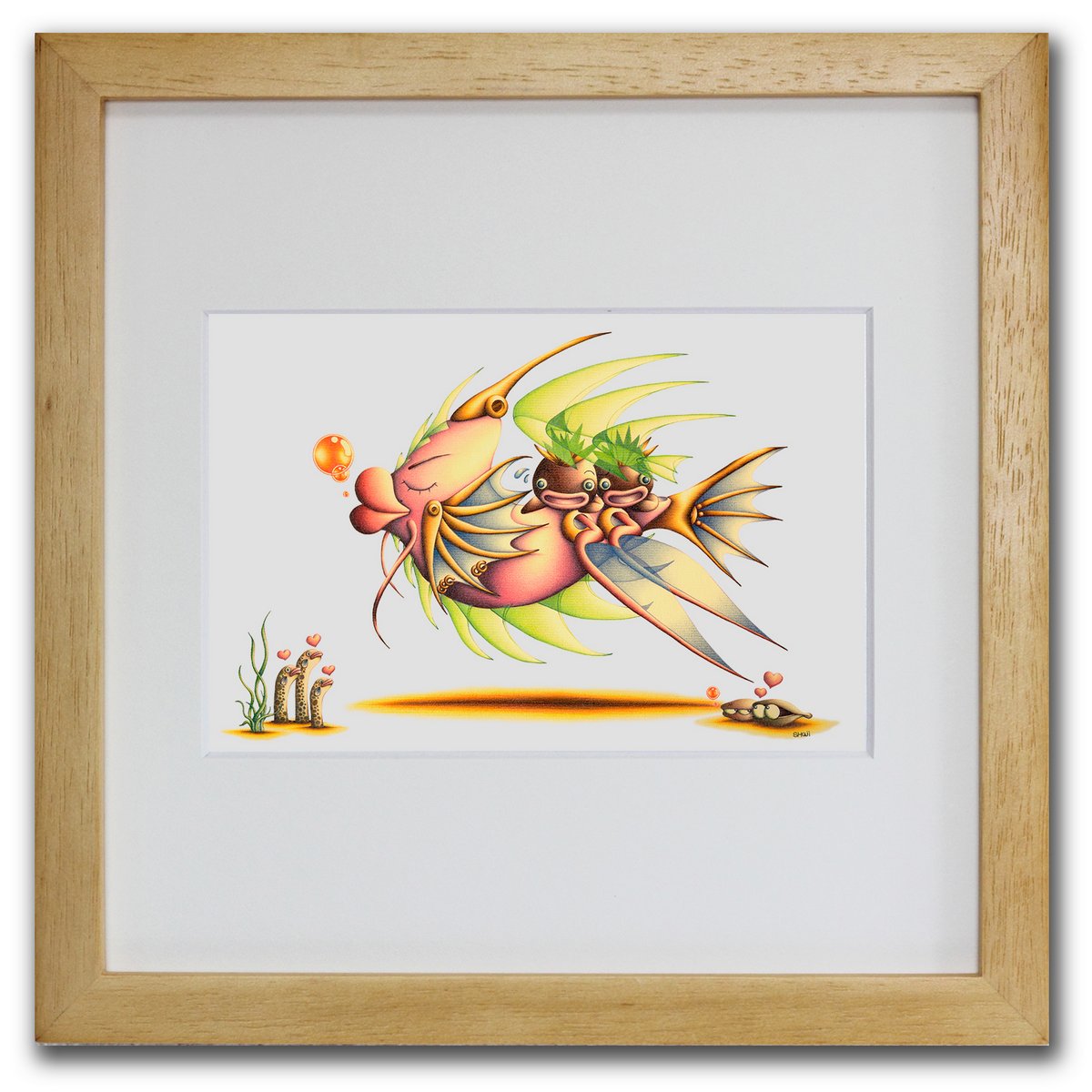 楽天市場】色鉛筆画・版画 ゆうパケット お洒落魚 SHOji/インテリア 額