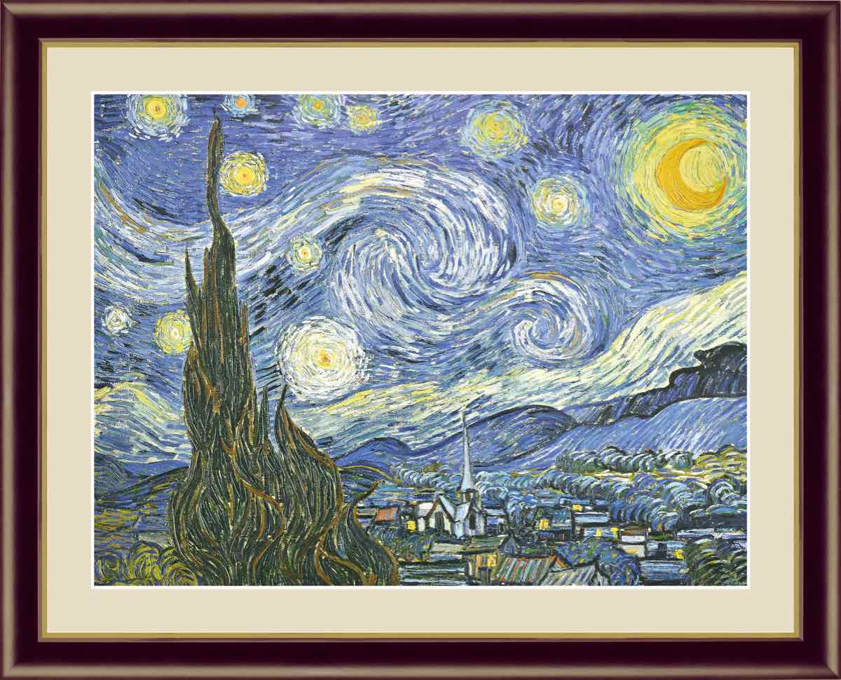 楽天市場】名画 油絵 星月夜 ゴッホ 手彩仕上 高精細巧芸画/インテリア