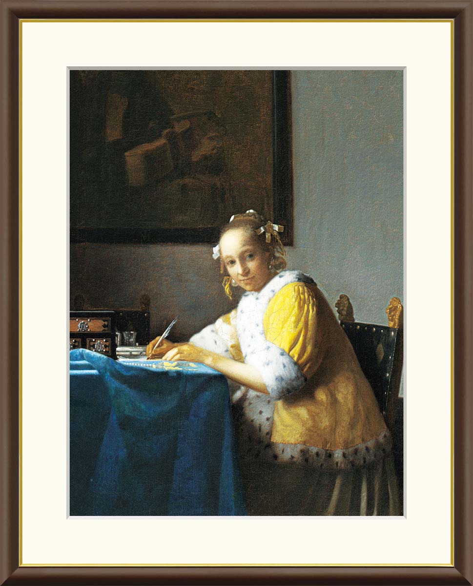 楽天市場】10年保証 名画 油絵 手紙を書く女 ヨハネス・フェルメール