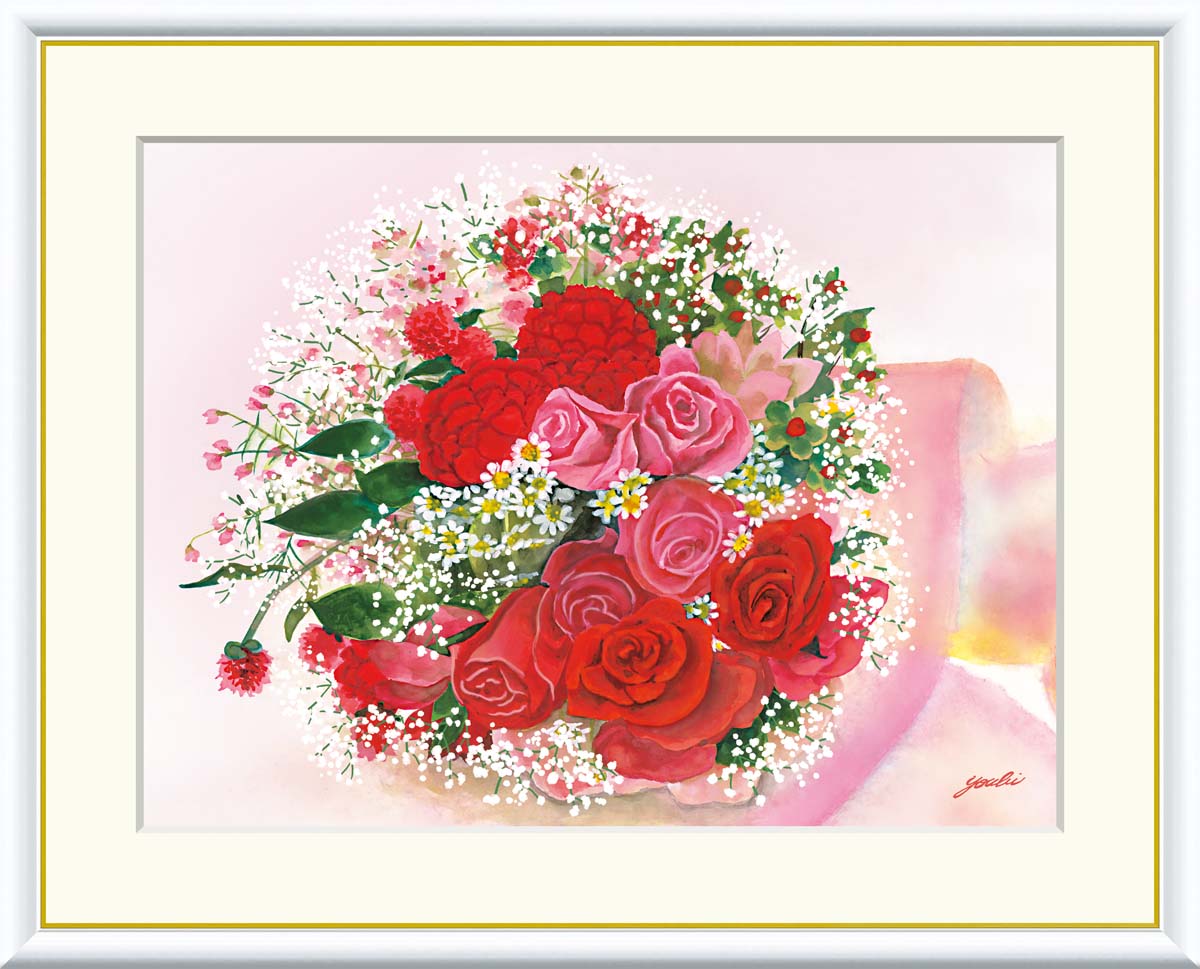 楽天市場】10年保証 名画 油絵 愛情のブーケ 洋美 手彩仕上 高精細巧芸