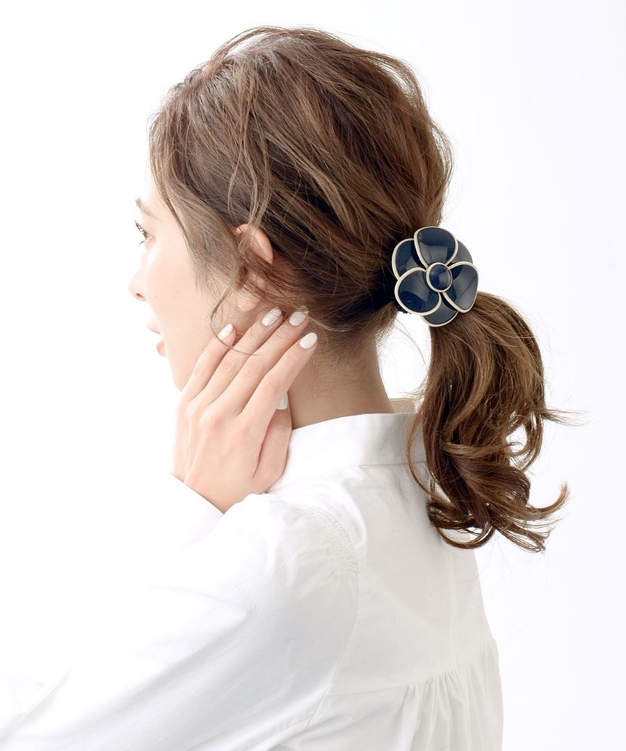 楽天市場】ヘアゴム カメリア エナメル調 ベーシック フラワー