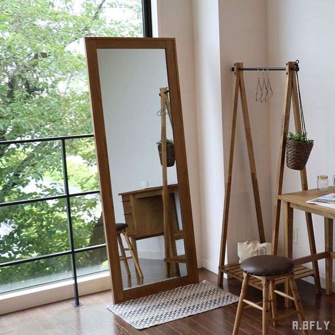 楽天市場】ミラー 鏡 姿見 天然木 ビンテージ ウッド 木製 レトロ