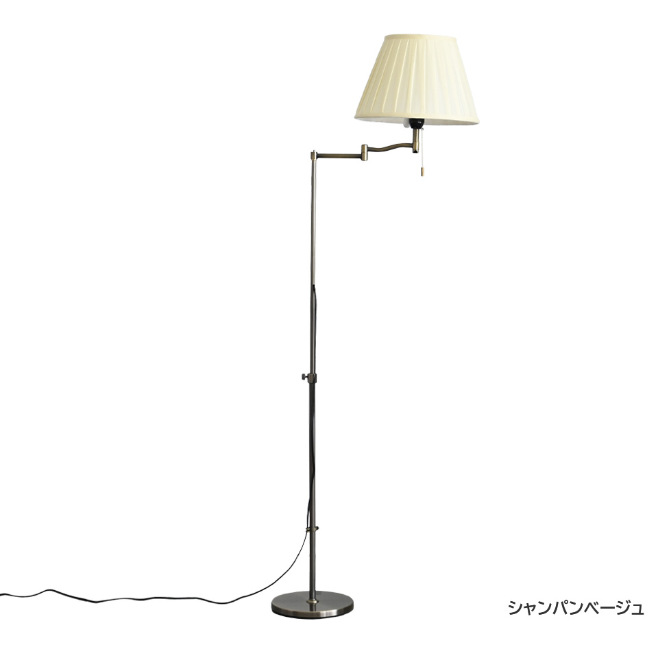 フロアスタンドライト 花柄シェード アンティーク調 約170cm 点灯確認